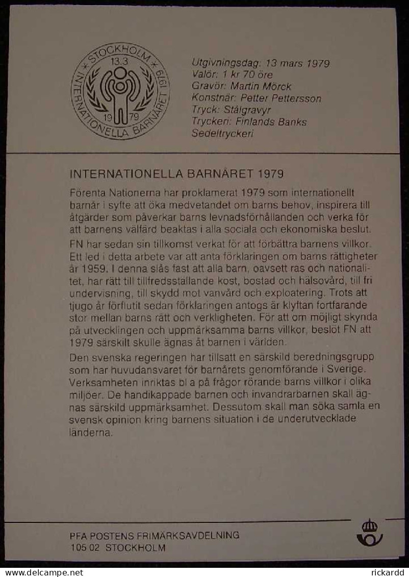 Sweden - Inset For FDC 13/3 1979 Int. Barnåret 1979 - FDC