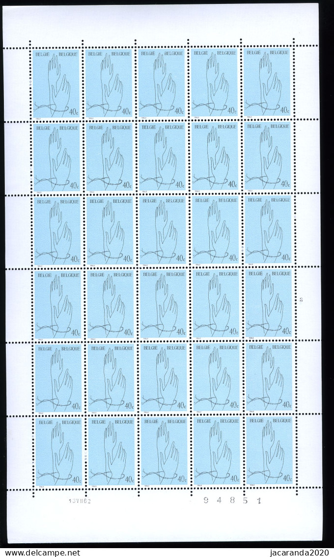 België 1224 - "Concentratiekampen" - Volledig Vel - Feuille Complète - MNH - Plnr 3 - 1961-1970