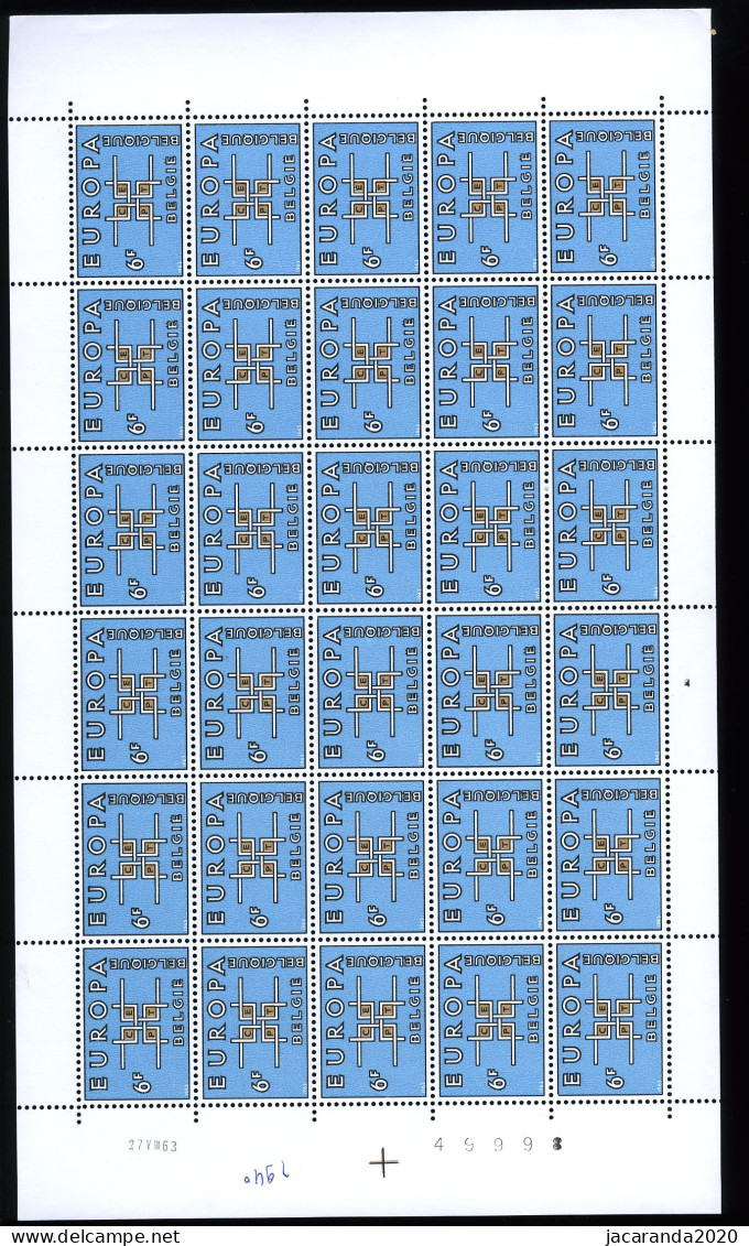 België 1261 - Europa 1963 - Volledig Vel - Feuille Complète - MNH - Plnr 4 - 1961-1970