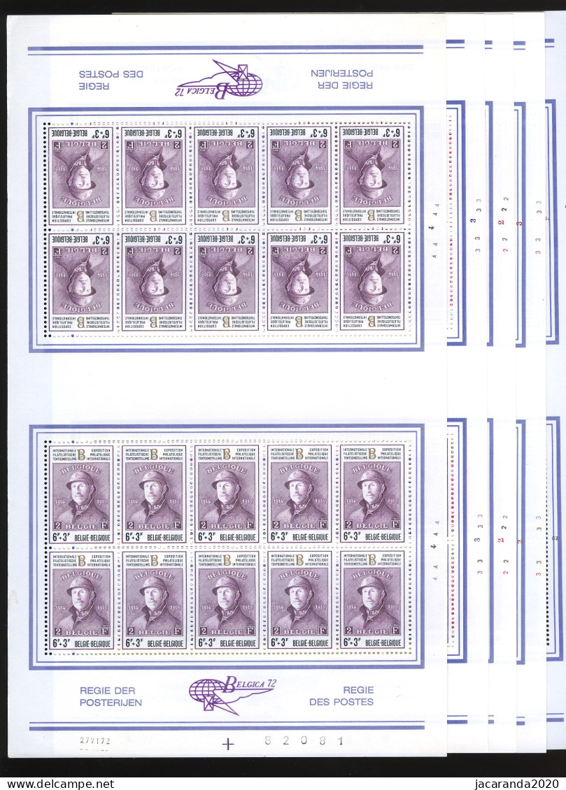 België F1627/35-20 - Belgica 72 - Belgische Koningen - Rois Belges - Volledig Vel - Feuille Complète - MNH - 1971-1980