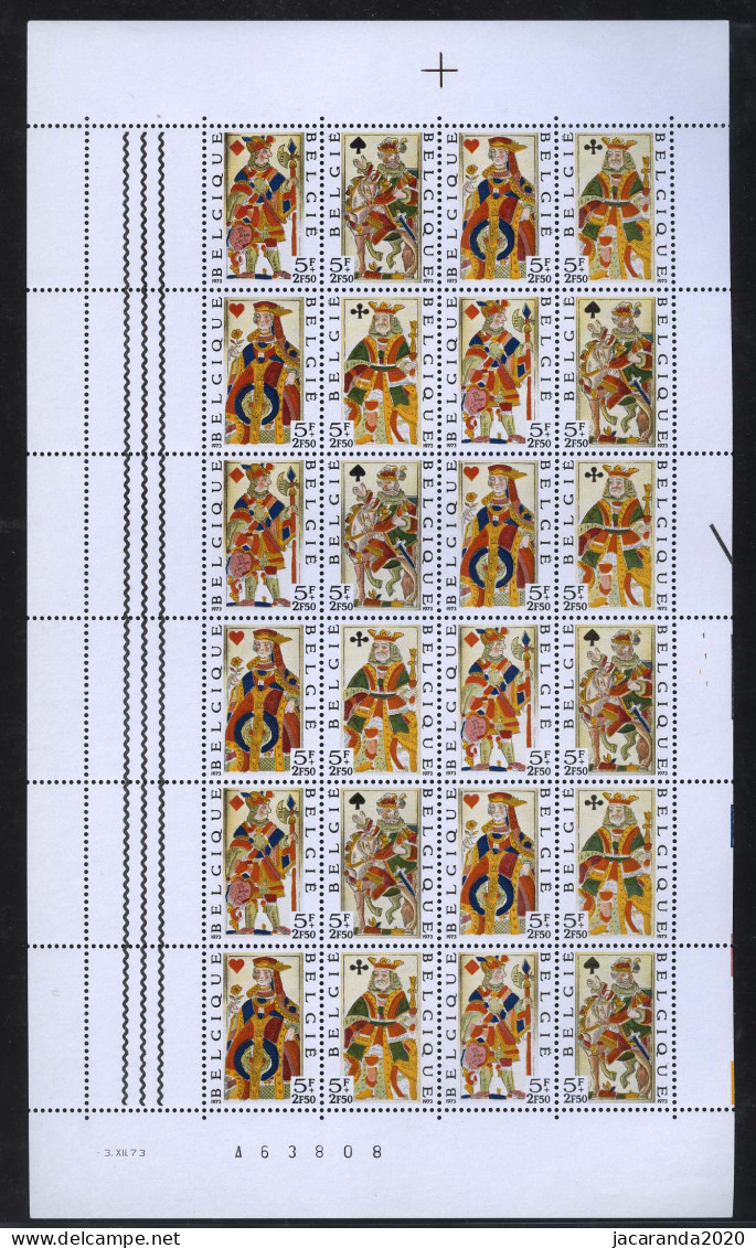 België F1695/98 - Speelkaarten - Cartes à Jouer - Volledig Vel - Feuille Complète - MNH - Plnr 1 - 1971-1980