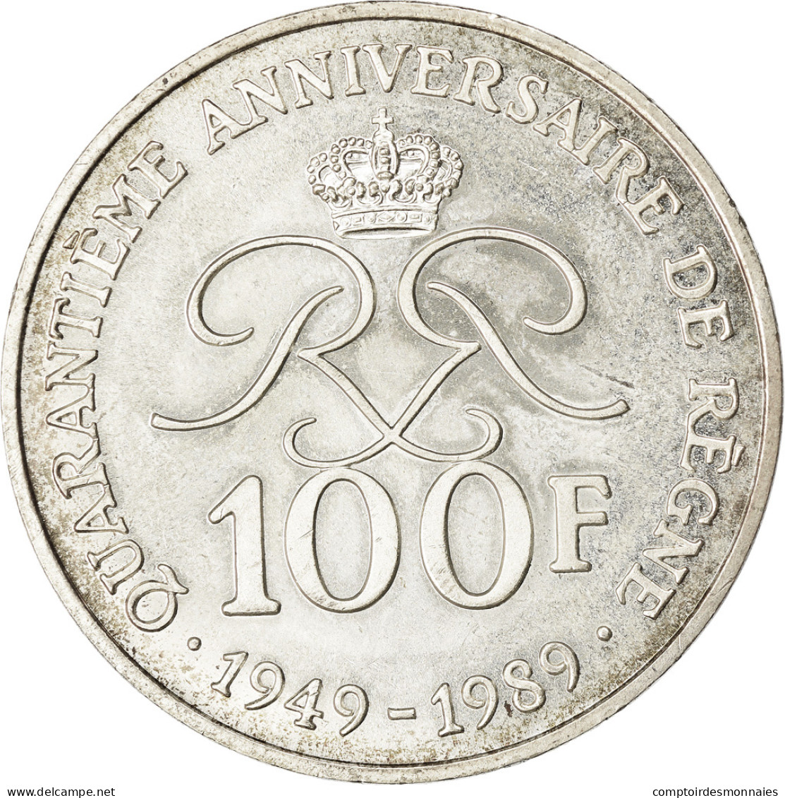 Monnaie, Monaco, Rainier III, 100 Francs, 1989, TTB, Argent, Gadoury:MC164 - 1960-2001 Neue Francs