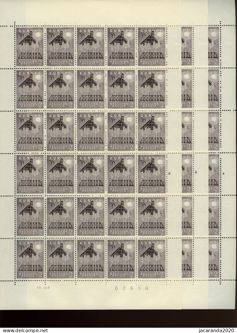 België Europa 1957 ** - Plnr  2-3-4  En 1-3-4 - Niet Geplooid - Non Plié - MNH - Cote: 405.00€ - 1951-1960