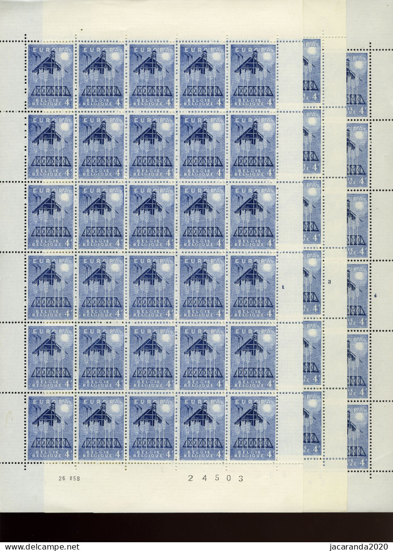 België Europa 1957 ** - Plnr  2-3-4  En 1-3-4 - Niet Geplooid - Non Plié - MNH - Cote: 405.00€ - 1951-1960