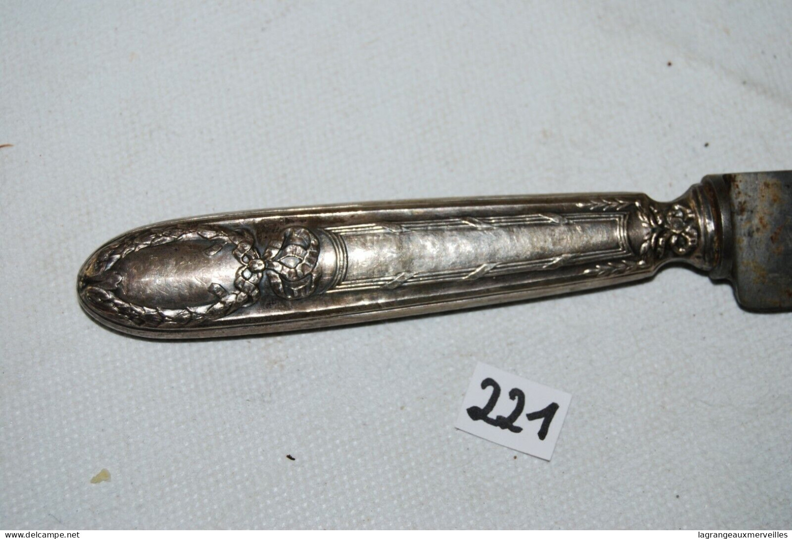 C221 Authentique Couteau Louis XVI - Paris Poinçon - Manche Travaillé XIX - Messer