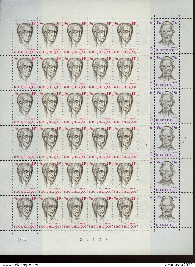 België 1557/60 ** - Huysmans - Cardyn - Baers - Pastur - MNH - 1961-1970