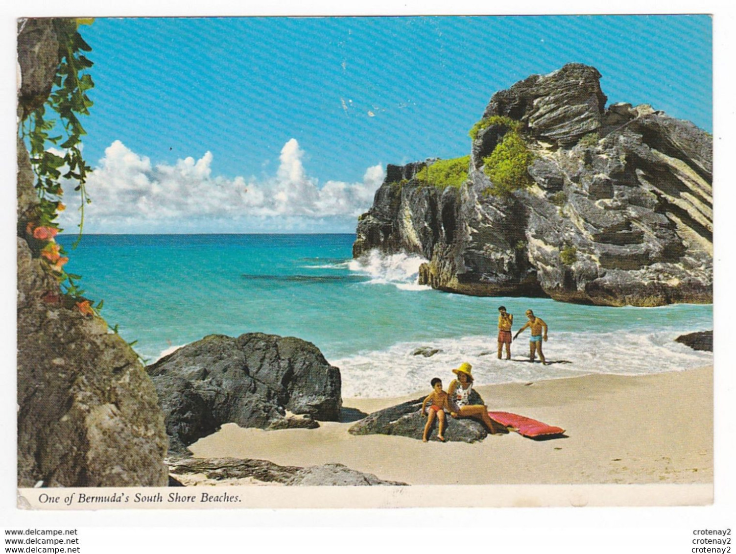 BERMUDA Bermudes One Of Bermuda's South Shore Beaches Plage Baignade En 1983 VOIR DOS Beau Timbre Poisson - Bermudes