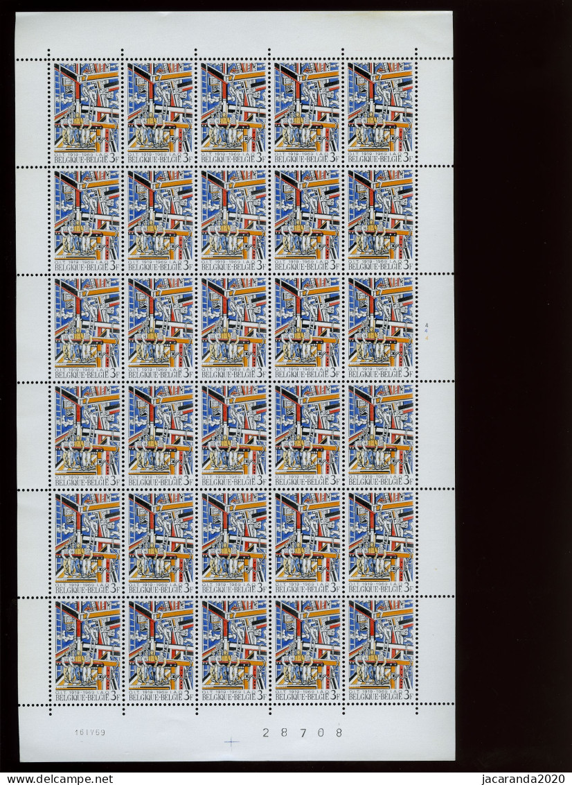 België 1497 ** - 50 Jaar I.A.O. - O.I.T. - MNH - Pl 4 - 16 IV 69 - Niet Geplooid - Non Plié - 1961-1970