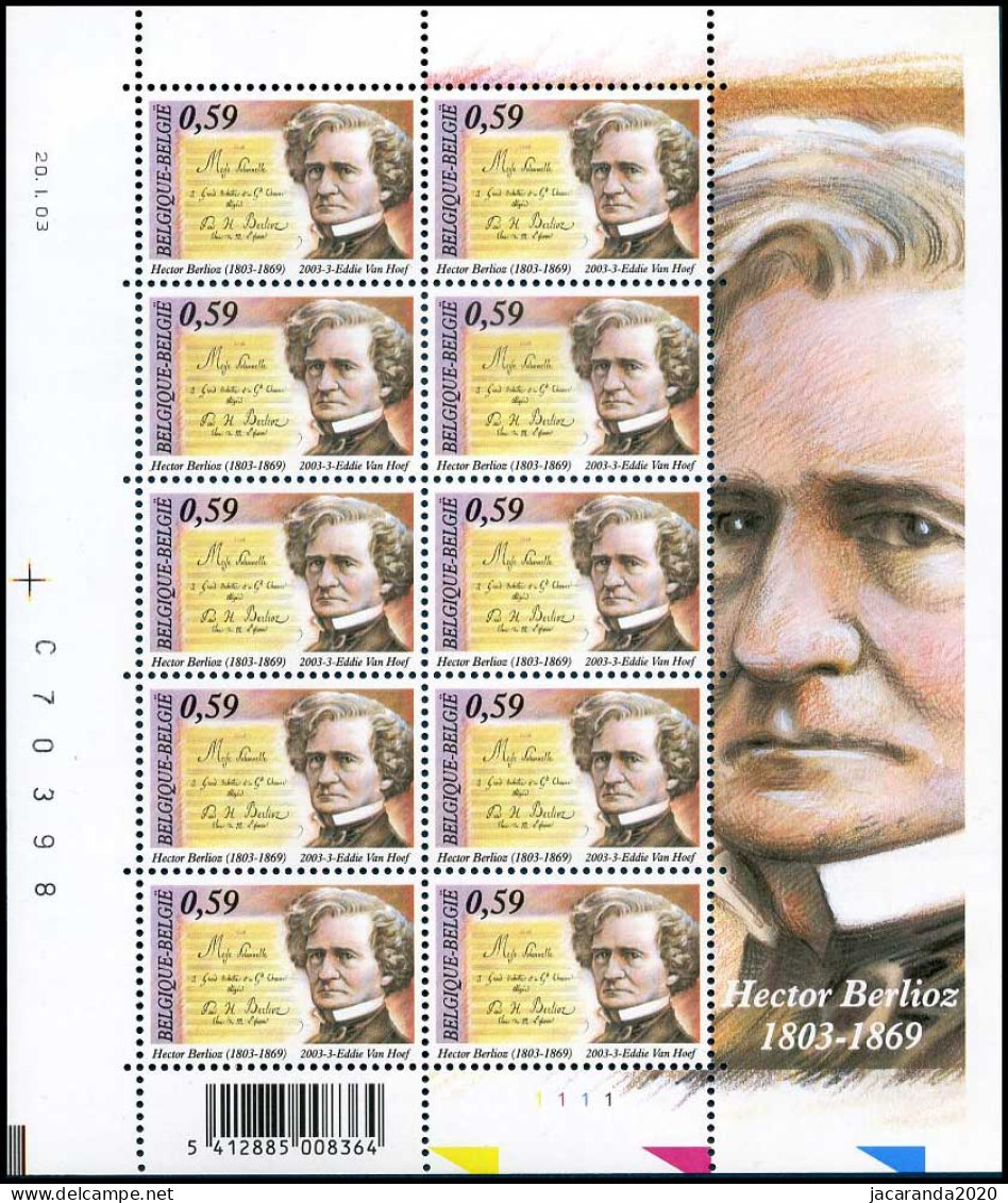 België 3156 F - Hector Berlioz - Velletje Van 10 - Plnr 1 - 2001-2010