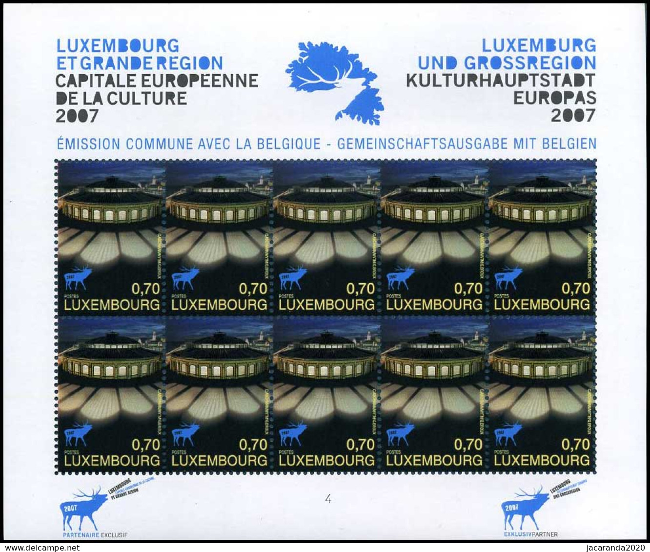 2007 - Luxemburg - Luxembourg - 1712/13 - "Graf Van De Reus" - Botassart - "Tombeau Du Géant" - Rotonde - Sheetlets - Emissions Communes