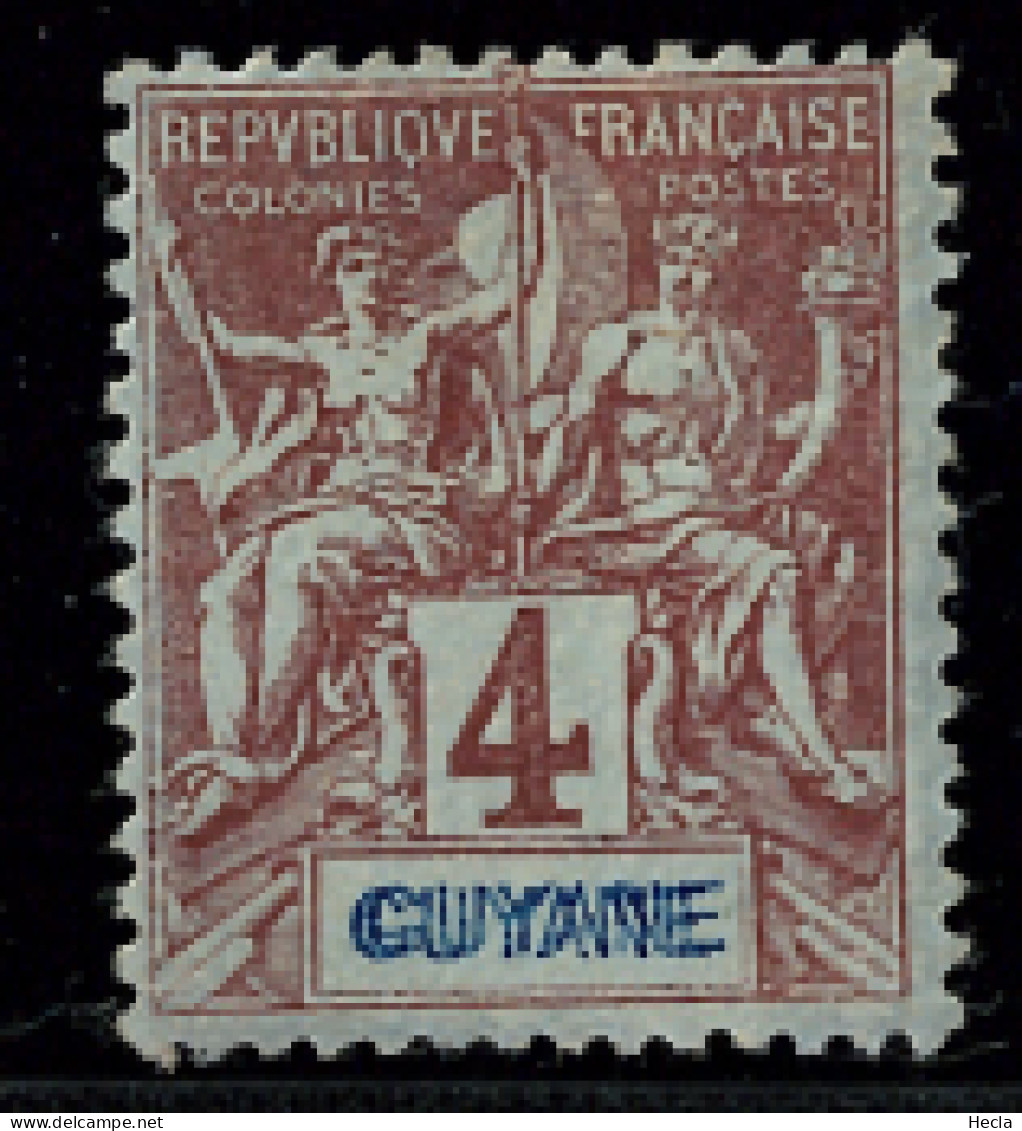 Variété SIGNEE Guyane Type Groupe N° 32a Y&T - Unused Stamps