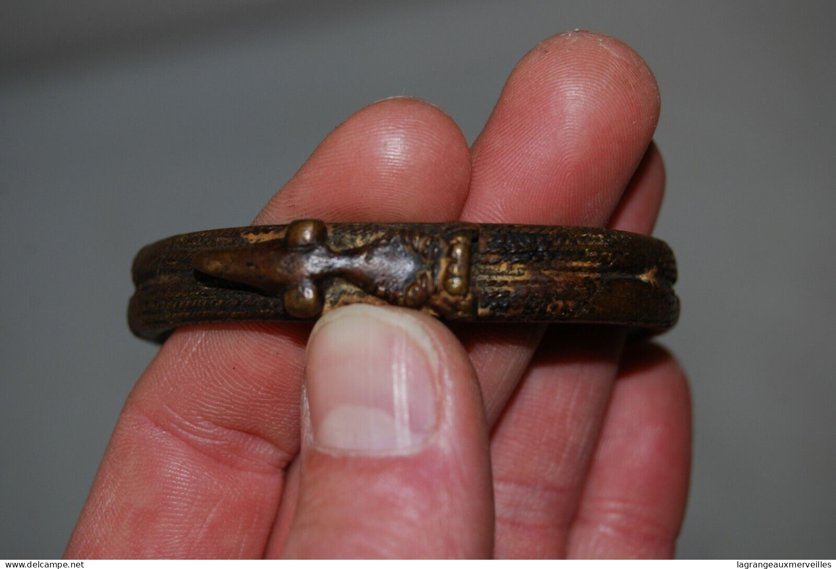 C221 Bijou Ancien Africain - Bracelet Du Burkina Faso En Bronze 2 - Armbänder