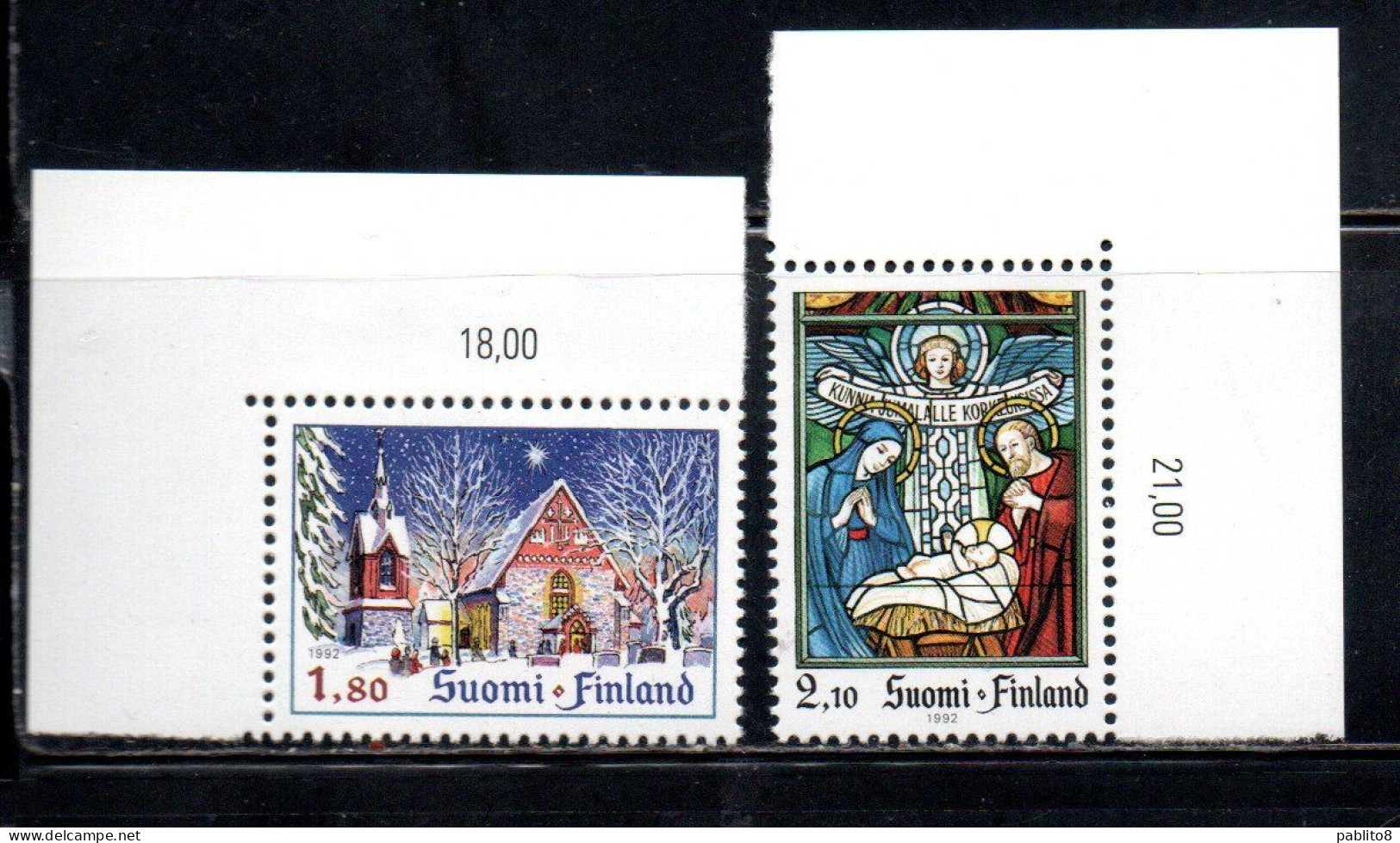 SUOMI FINLAND FINLANDIA FINLANDE 1992 CHRISTMAS NATALE NOEL WEIHNACHTEN NAVIDAD COMPLETE SET SERIE COMPLETA MNH - Unused Stamps