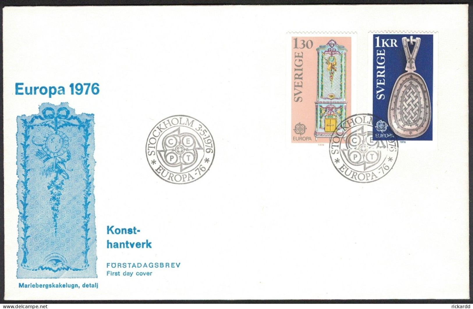 Sweden - FDC 3/5 1976 Europa 1976 *ILLUSTRATED* - FDC