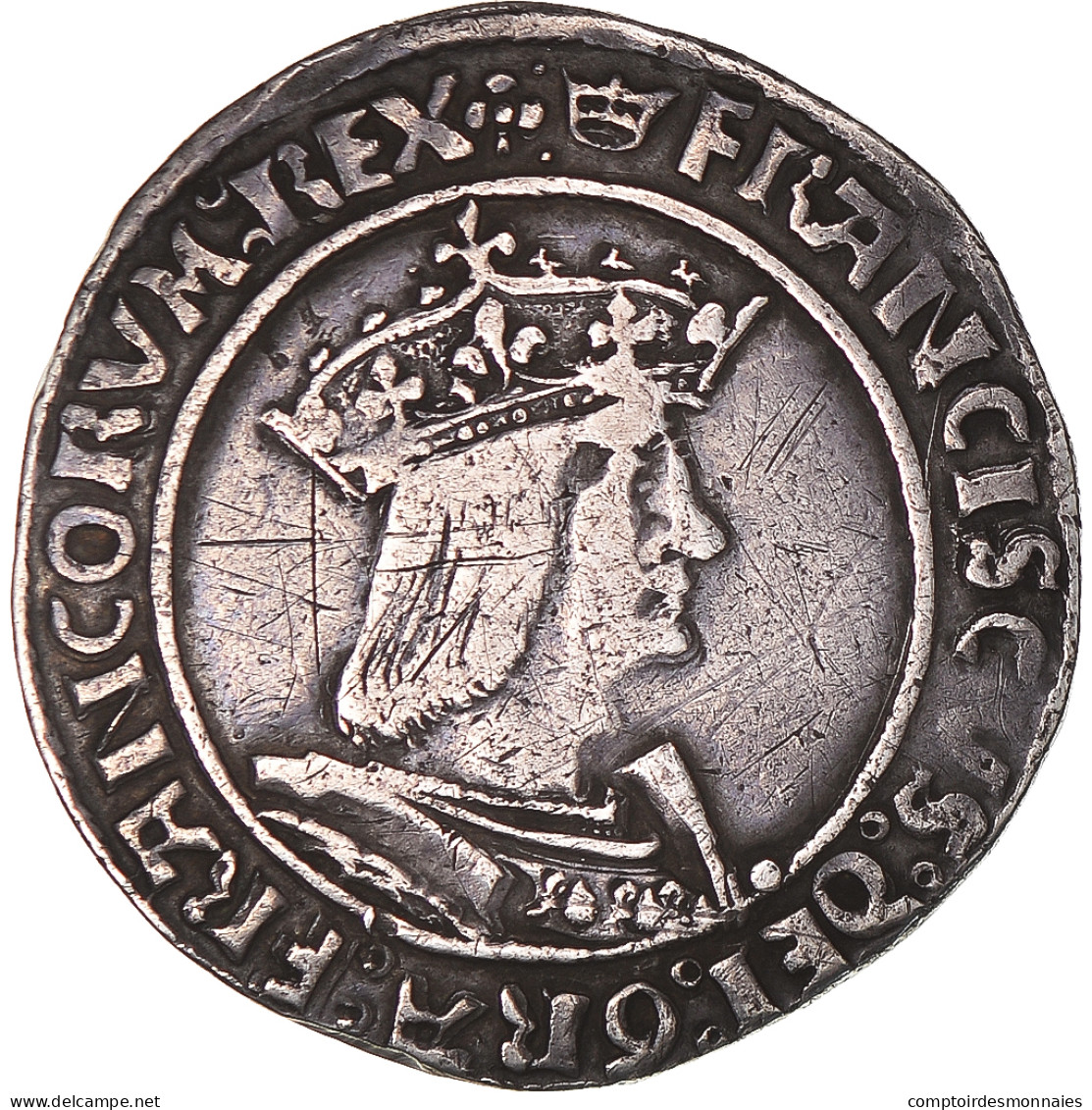 Monnaie, France, François Ier, Teston, 1515-1547, Lyon, TB+, Argent - 1515-1547 Frans I