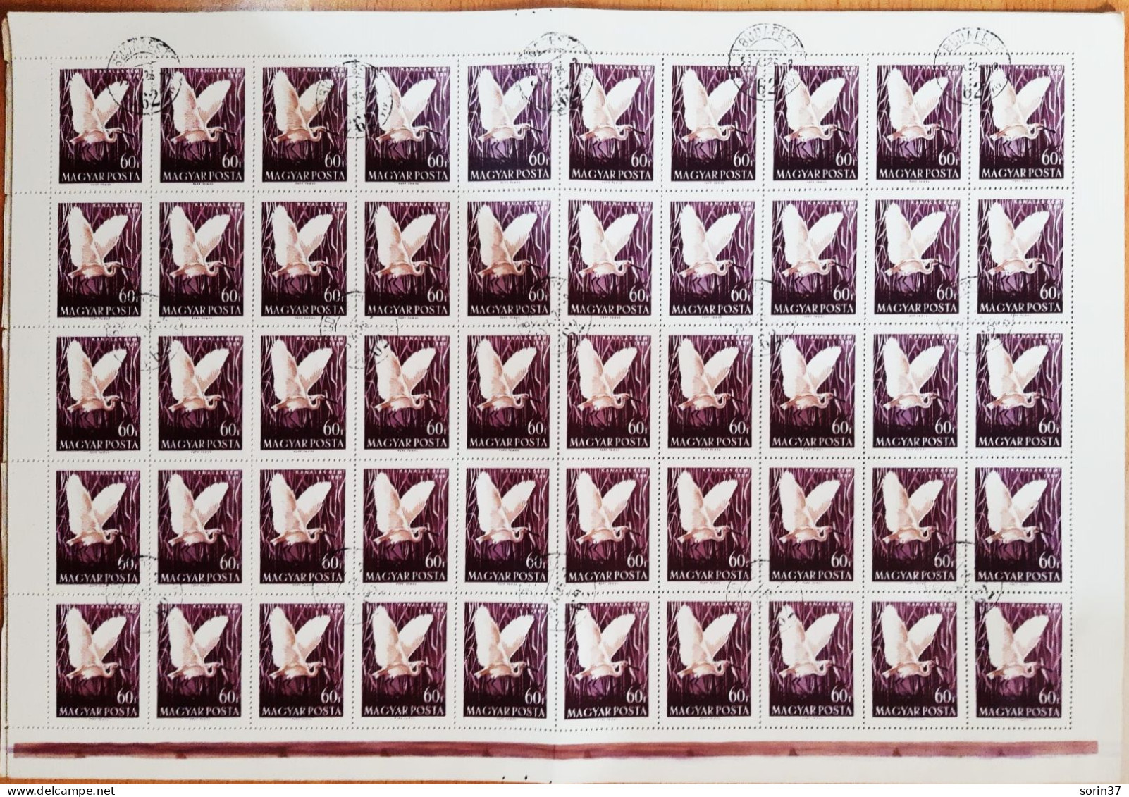 Hungria Pliego 50 Sellos Año 1959  Usado Aves - Used Stamps