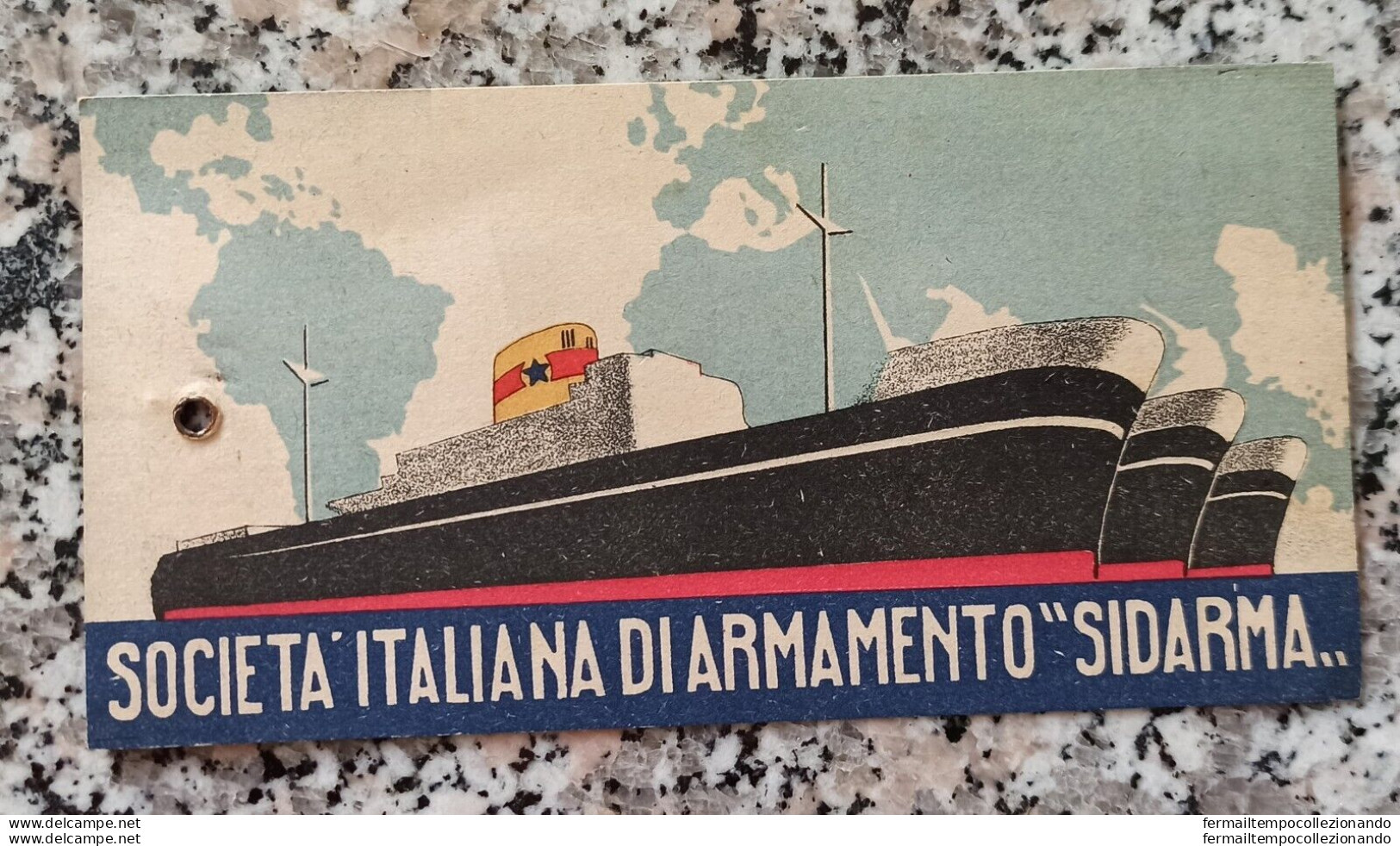 Ar395 Societa' Italiana Di Armamento Sidarma Nave Biglietto Bagagli - Otros & Sin Clasificación