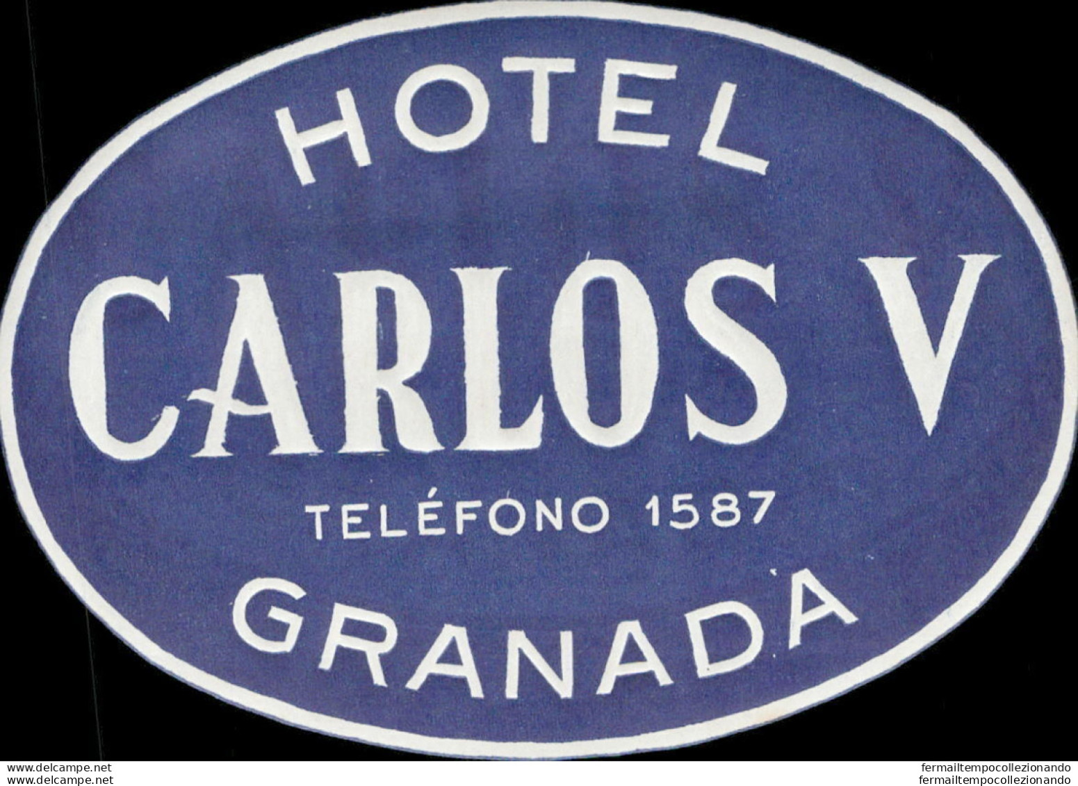 Bh92 Etichetta Da Bagaglio Hotel Carlos V Granada Spagna Spain - Otros & Sin Clasificación