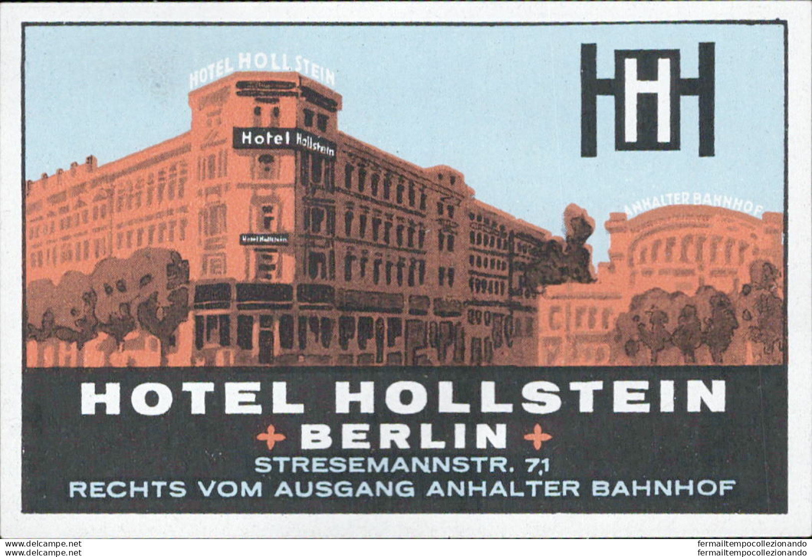 Bh103 Etichetta Da Bagaglio Hotel Hollstein Berlin  Germania - Otros & Sin Clasificación