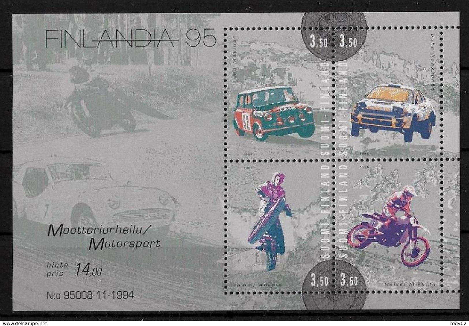 FINLANDE - SPORTS MECANIQUES - BF 16 ET 23 - NEUF** MNH - Cars