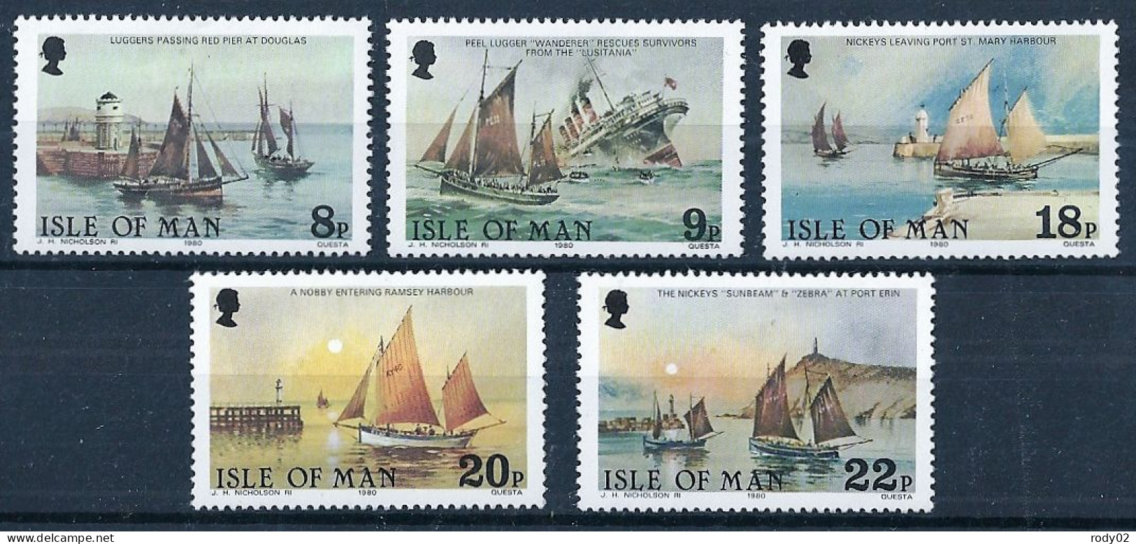 ILE DE MAN - BATEAUX - N° 177 A 181 - NEUF** MNH - Ships