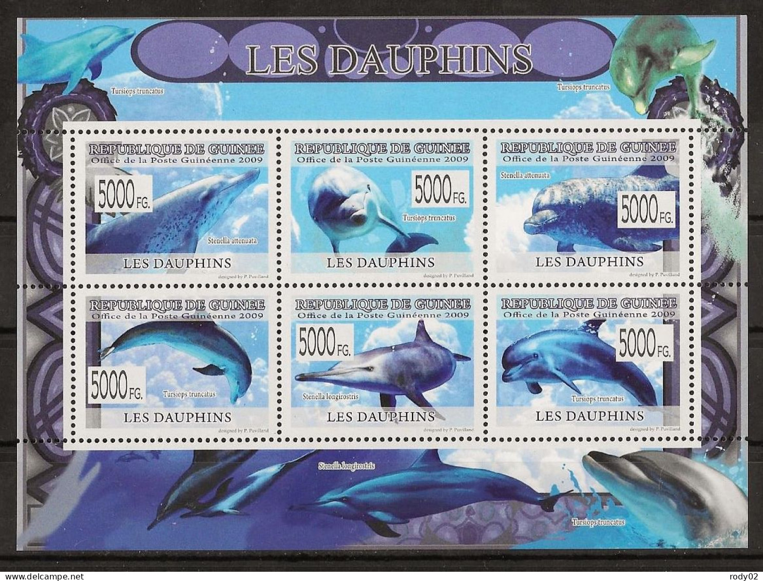 GUINEE - DAUPHINS - N° 4008 A 4013 ET BF 968 - NEUF** MNH - Dauphins
