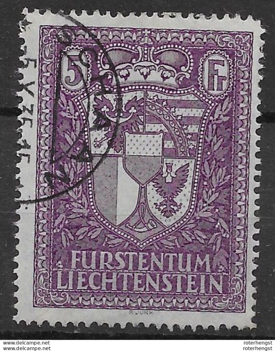 Liechtenstein Key Value VFU 1200 Euros 1935 - Gebruikt