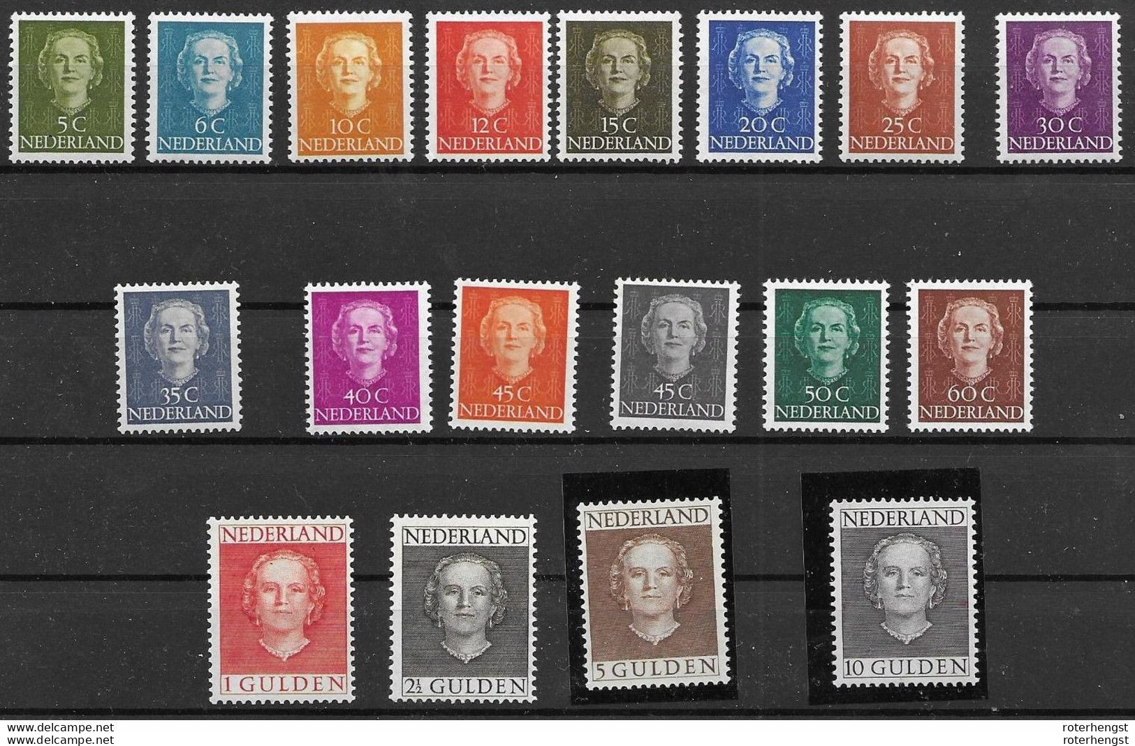 Netherlands 1250 Euros Mnh ** All Very Clean Original Gum, Only 10G Has Quasi Invisible 0,5cm Hinge Trace - Ongebruikt