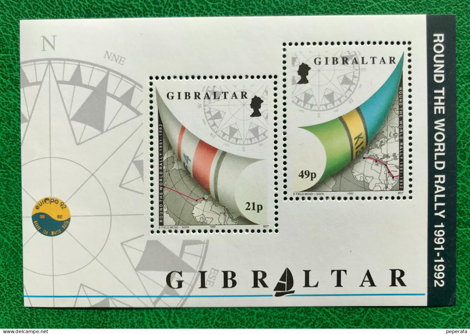 GIBRALTAR, ROUND THE WORLD RALLY 1991 - 1992, **MNH - Gibraltar