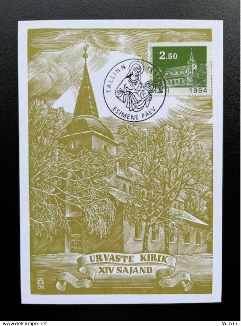 ESTONIA EESTI 1994 CHURCHES CHRISTMAS MAXIMUM CARD 15-11-1994 ESTLAND - Estonia