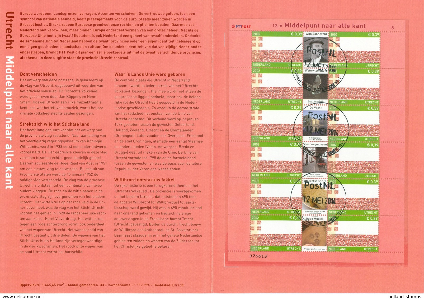 NEDERLAND * BLOK NVPH V 2065 - 2076  * 12 BLOCKS OF 12  PROVINCES STAMPS * 144  BRIEFMARKEN * POSTFRIS GESTEMPELD