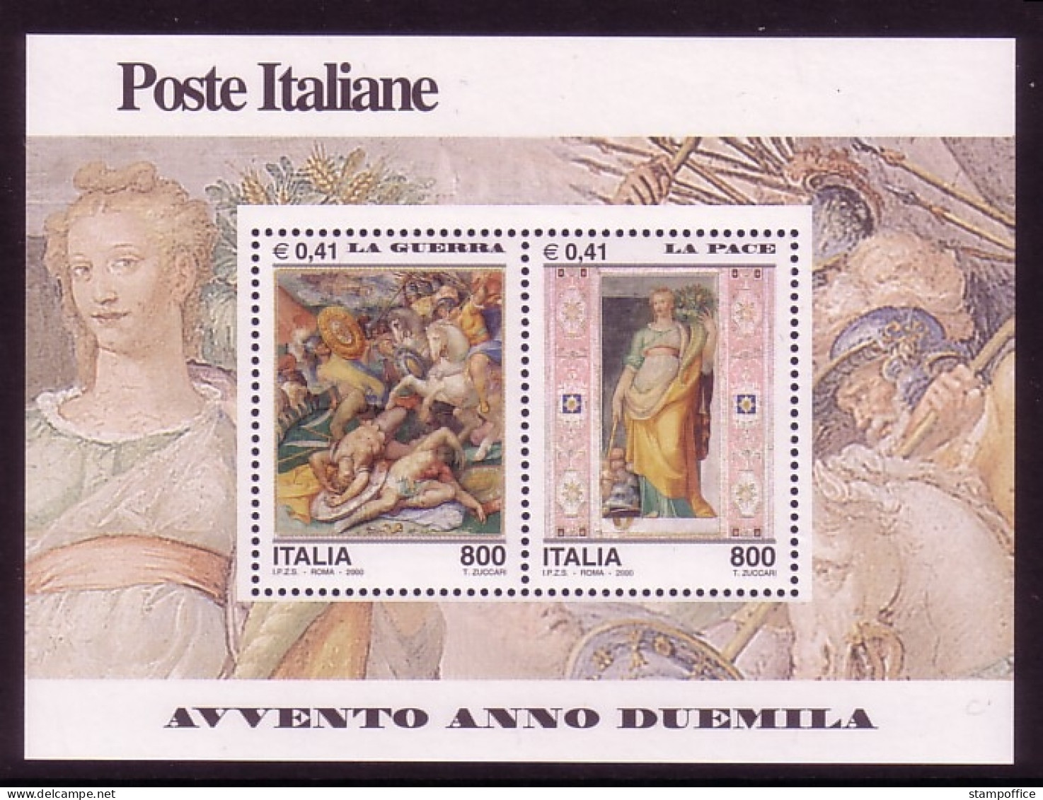 ITALIEN BLOCK 25 POSTFRISCH(MINT) EINTRITT IN DAS JAHR 2000 (VI) KRIEG UND FRIEDEN - Blocks & Sheetlets