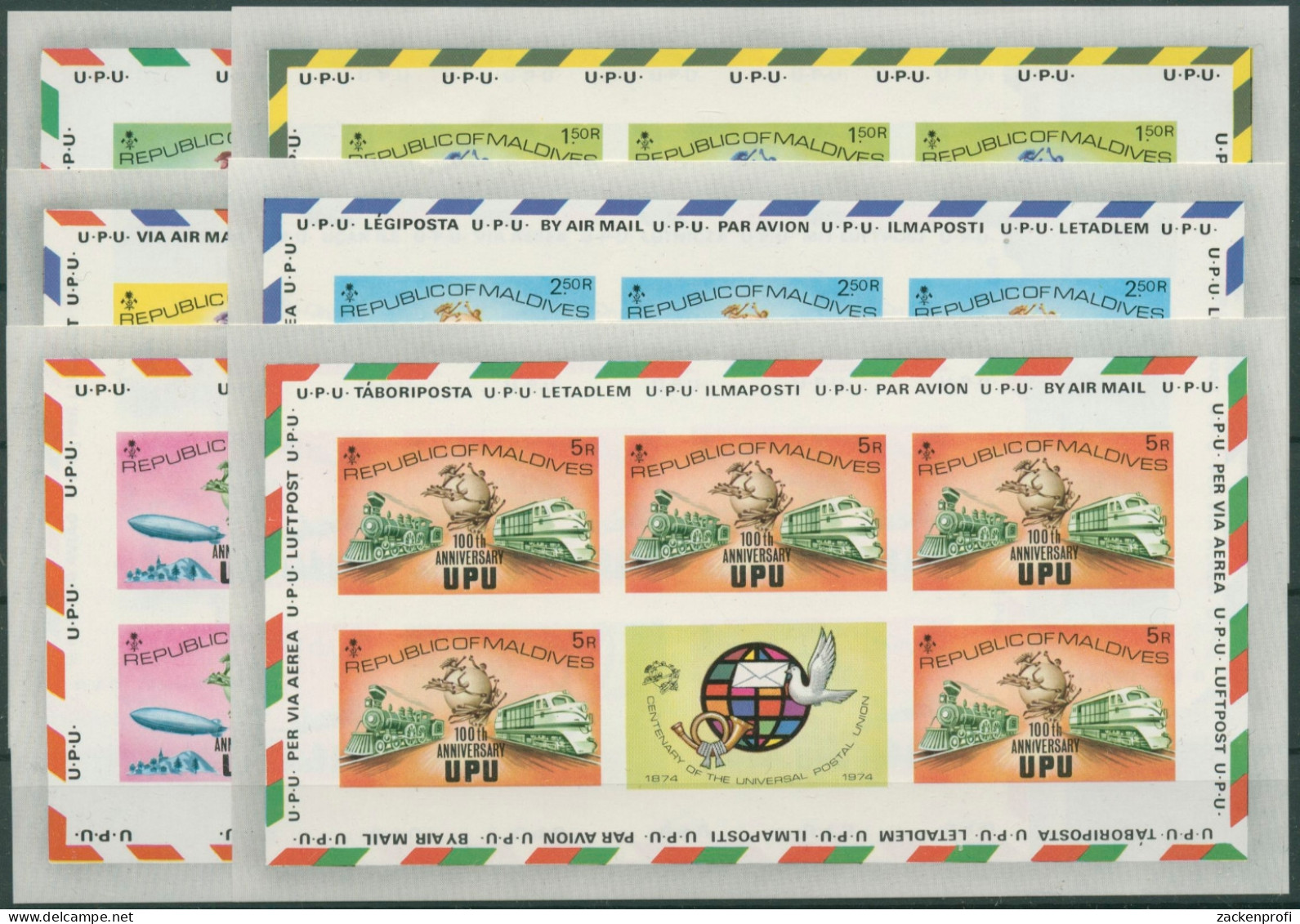 Malediven 1974 100 Jahre Weltpostverein UPU 514/19 B K Postfrisch (C6998) - Maldives (1965-...)