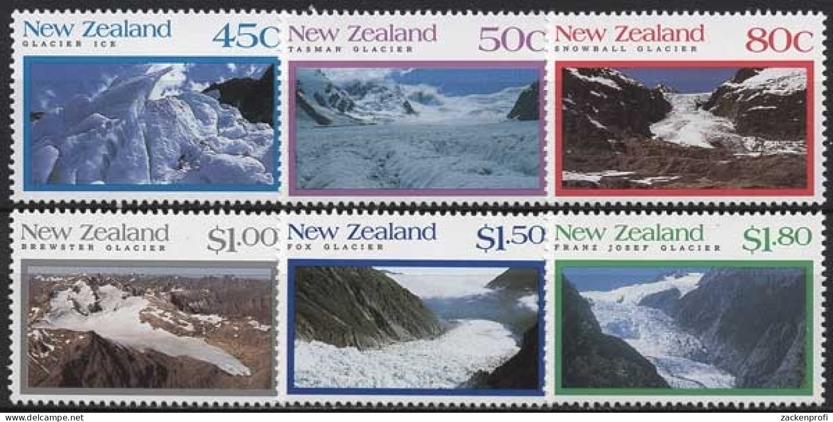 Neuseeland 1992 Landschaften Gletscher Berge 1230/35 Postfrisch - Ongebruikt