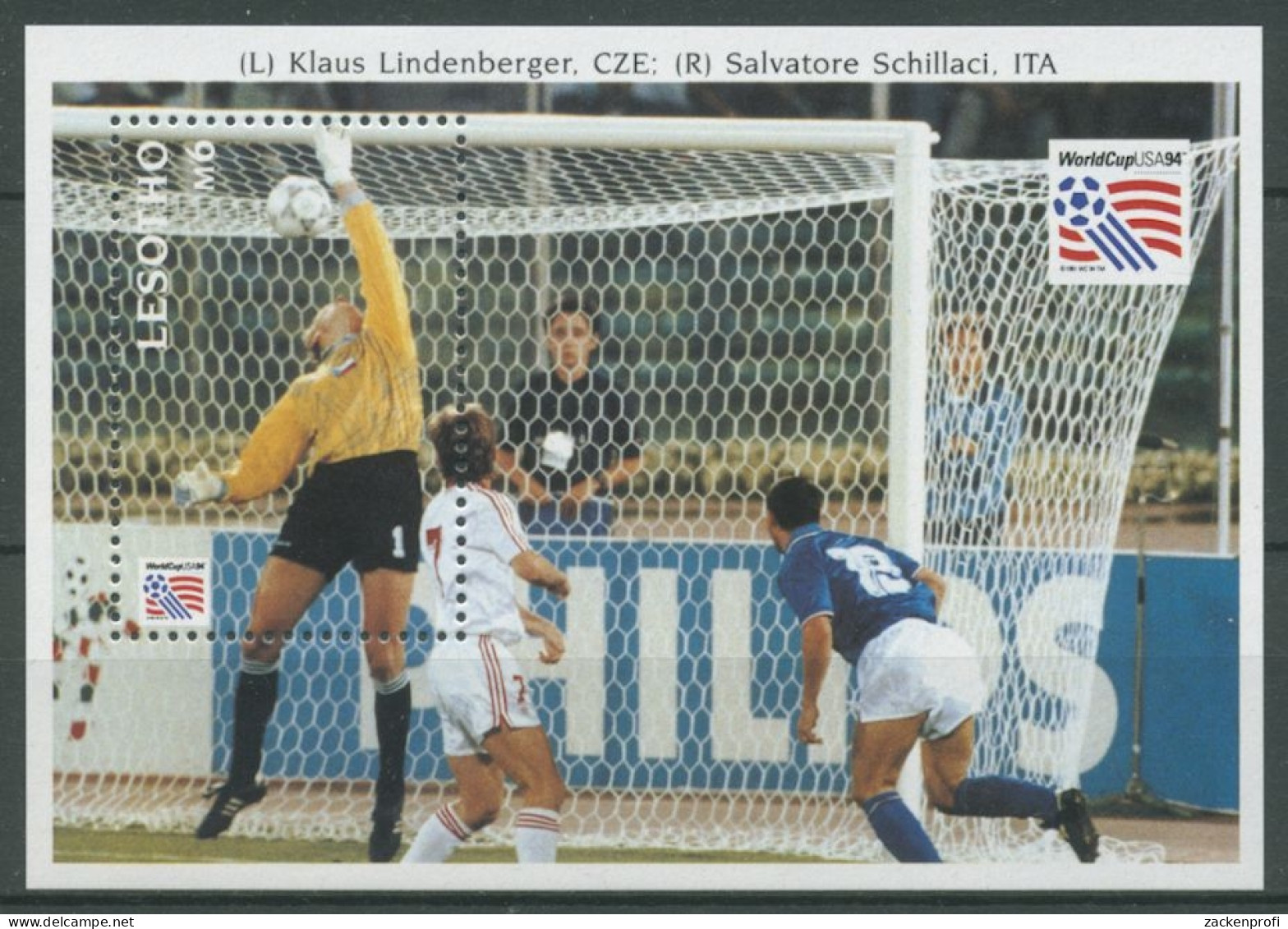 Lesotho 1994 Fußball-WM In Den USA Torszene Block 112 Postfrisch (C27184) - Lesotho (1966-...)