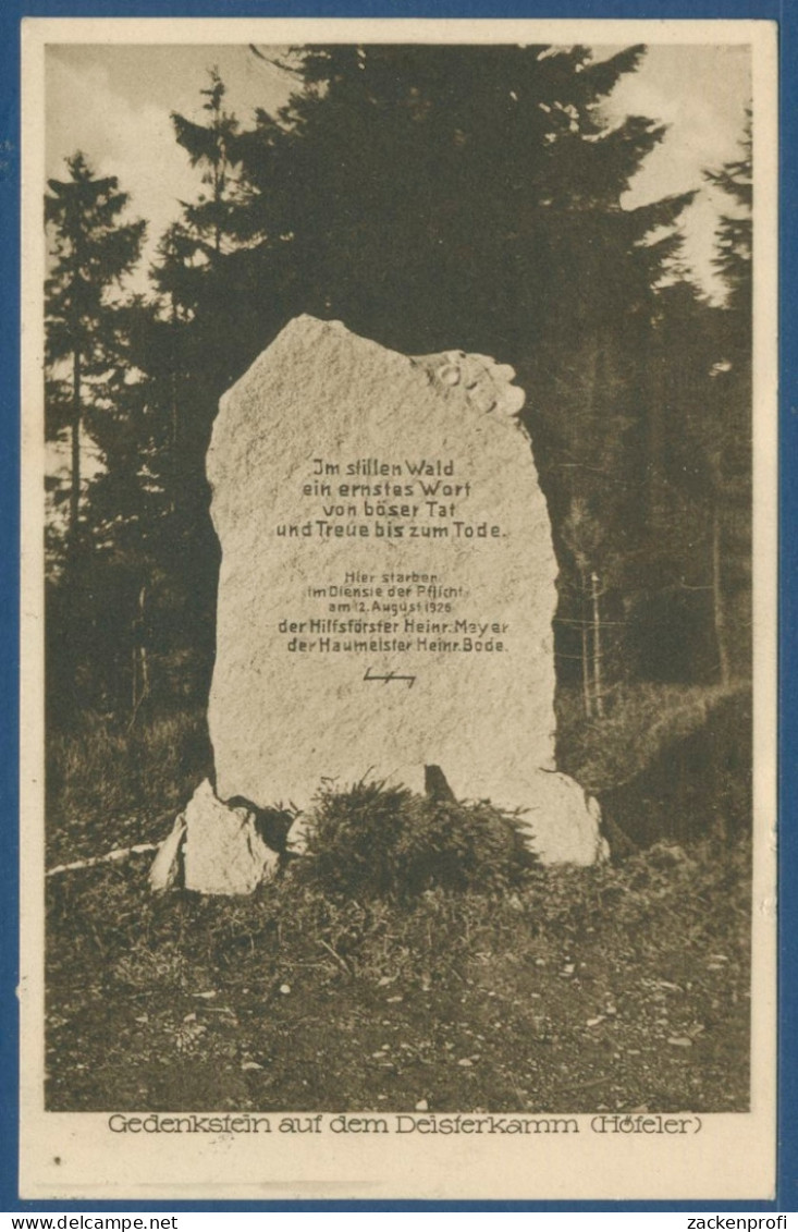 Gedenkstein Auf Dem Deisterkamm, Gelaufen 1930 (AK1954) - Springe