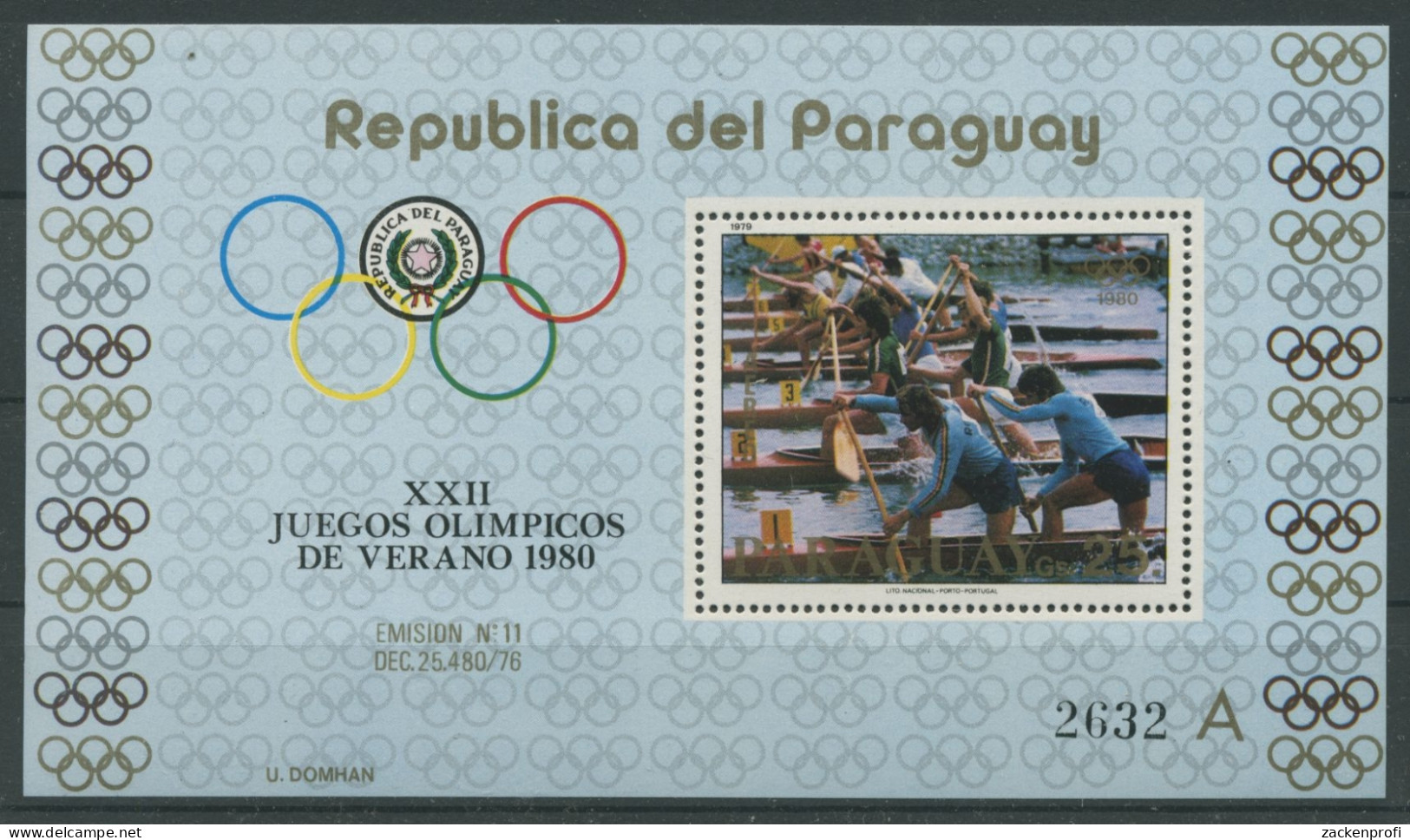 Paraguay 1979 Olympiade Moskau Block 346 Postfrisch (C22662) - Paraguay