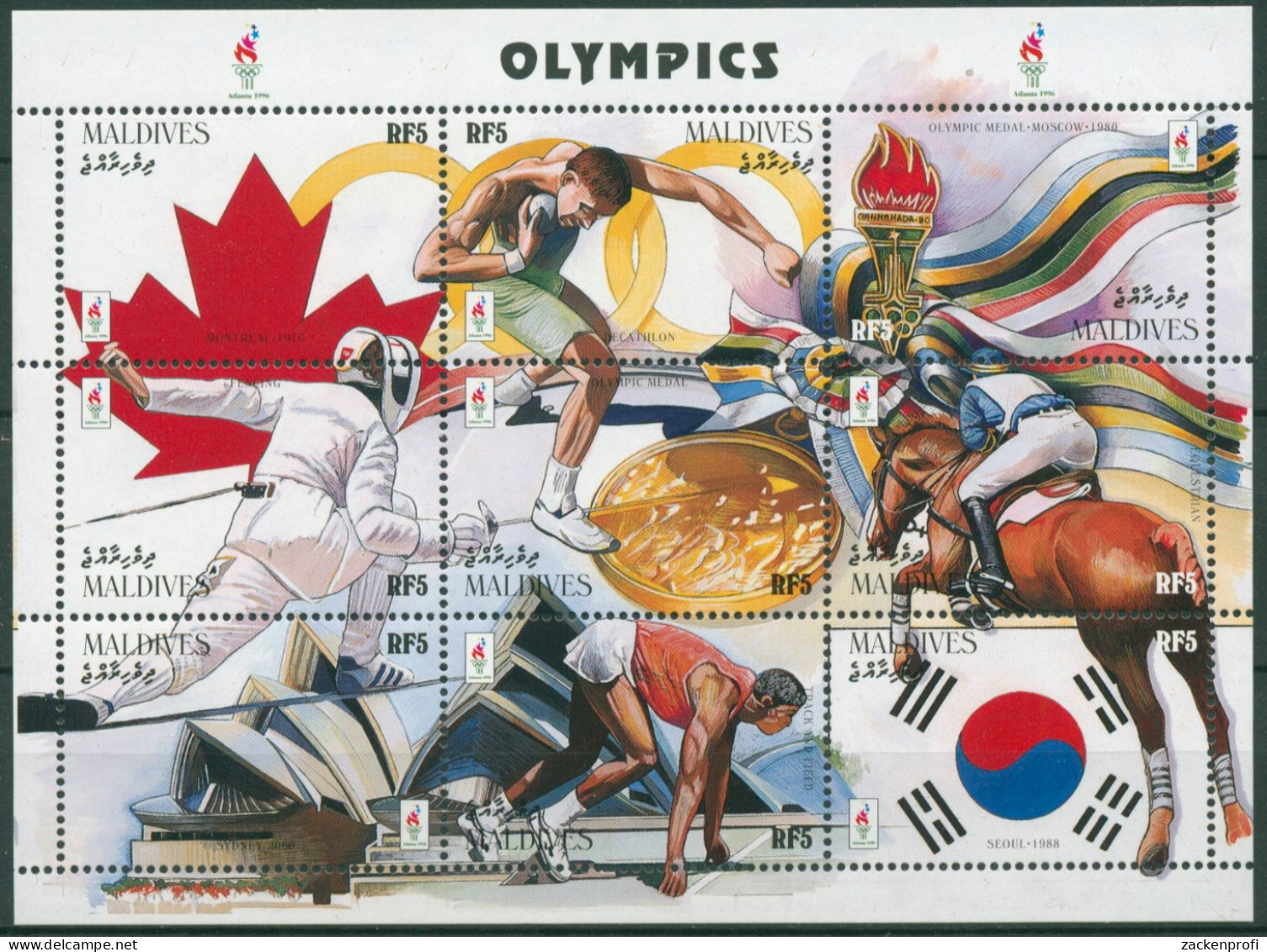 Malediven 1996 Olympische Sommerspiele Atlanta 2549/57 K Postfrisch (C6995) - Maldives (1965-...)