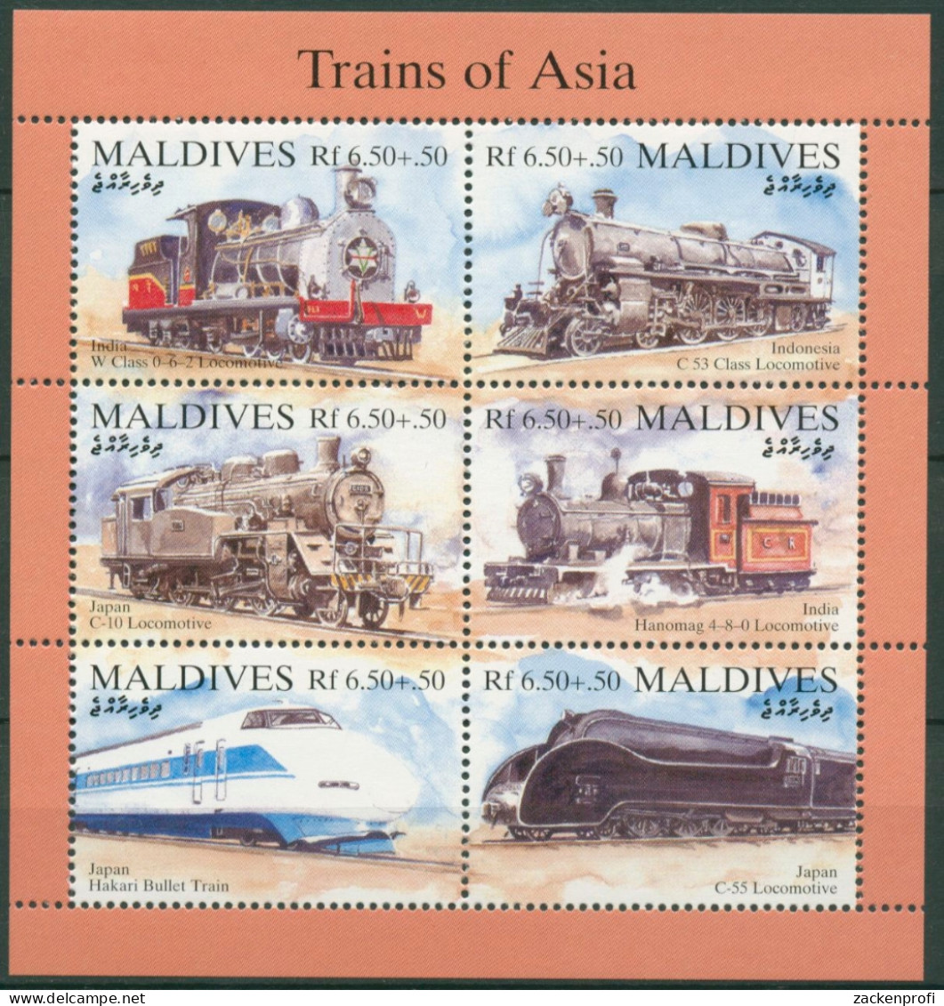Malediven 1994 Eisenbahnen In Asien 2191/96 K Postfr. (C6996) - Maldives (1965-...)