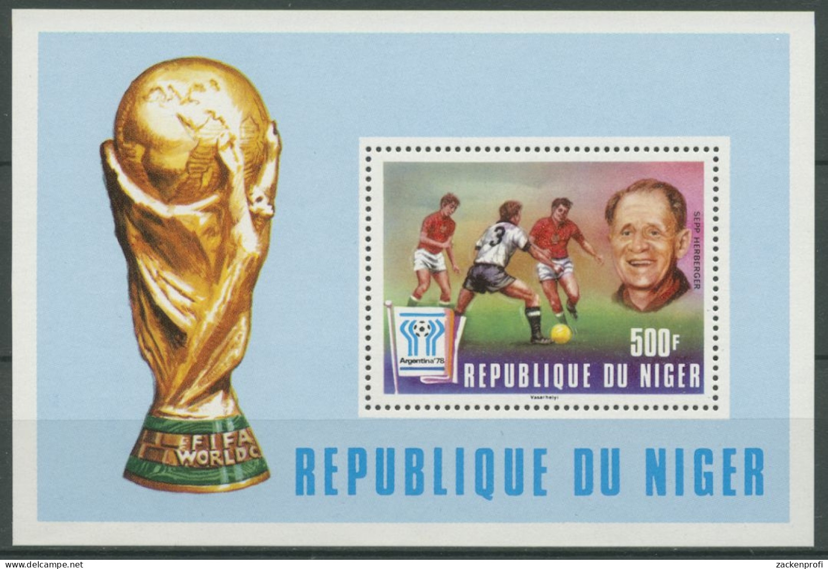 Niger 1977 Fußball-WM'78 Argentinien Sepp Herberger Block 18 Postfrisch (C27201) - Niger (1960-...)