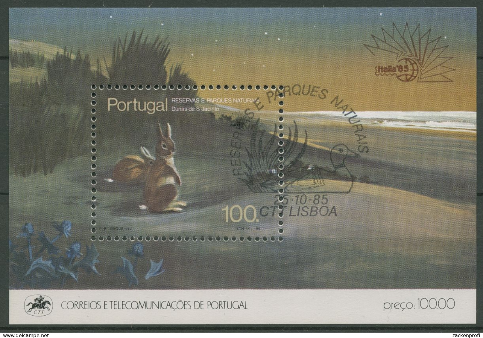 Portugal 1985 ITALIA'85 Naturschutz Nationalparks Block 48 Gestempelt (C91077) - Blocs-feuillets