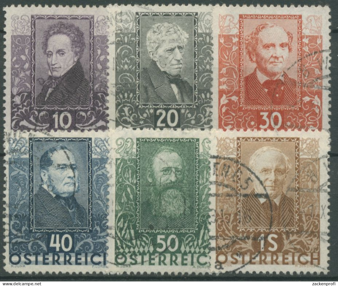 Österreich 1931 Wohlfahrt Österreichische Dichter 524/29 Gestempelt - Used Stamps