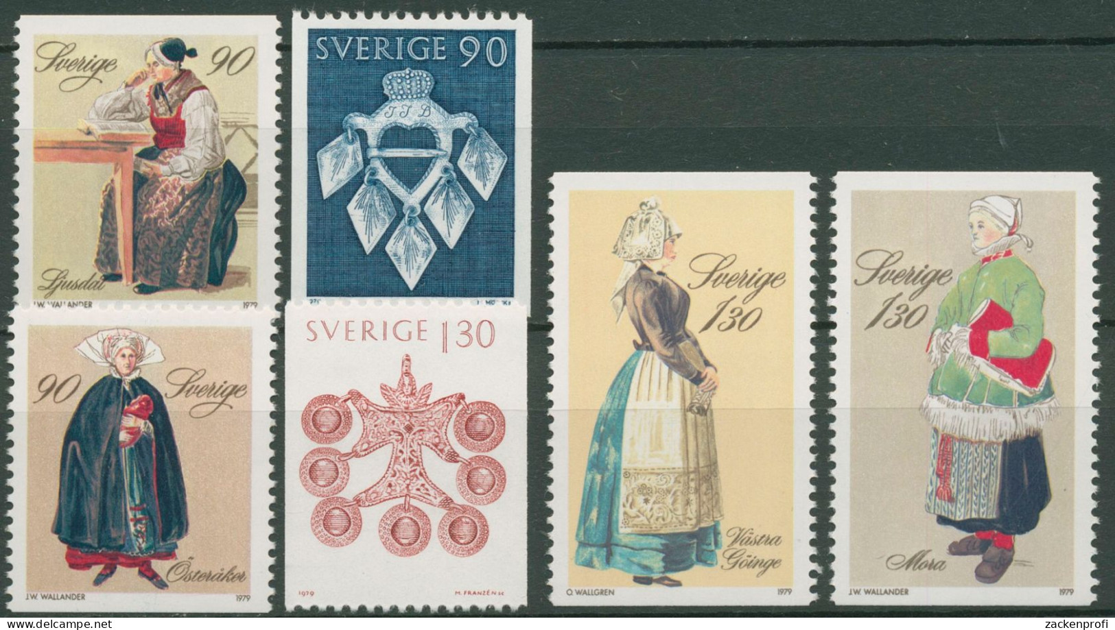 Schweden 1979 Weihnachten Trachten 1087/92 Postfrisch - Unused Stamps