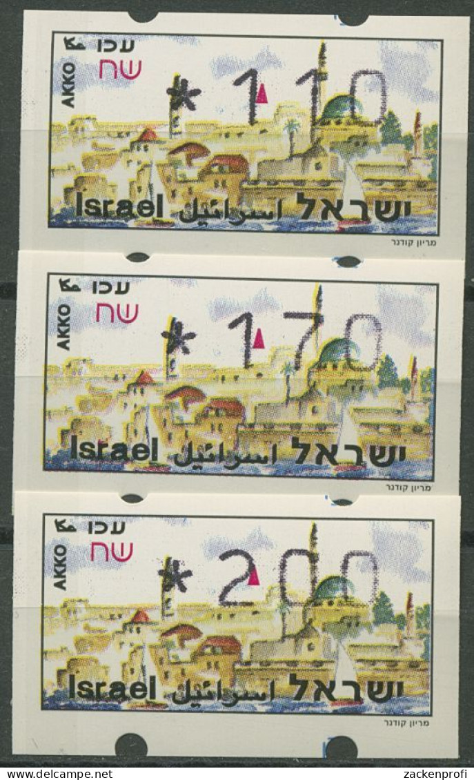 Israel ATM 1994 Akko Satz 3 Werte (mit Phosphor) ATM 8.2 Y S9 Postfrisch - Viñetas De Franqueo (Frama)