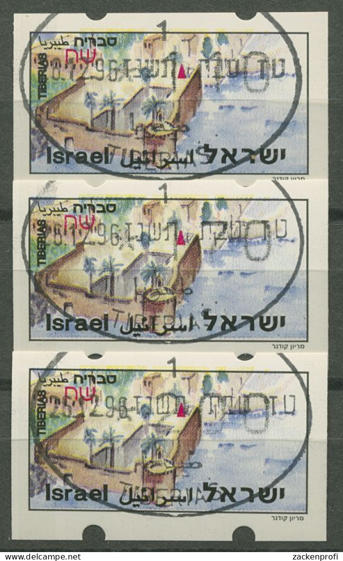 Israel ATM 1994 Tiberias Satz 3 Werte (mit Phosphor) ATM 9.2 Y S9 Gestempelt - Vignettes D'affranchissement (Frama)