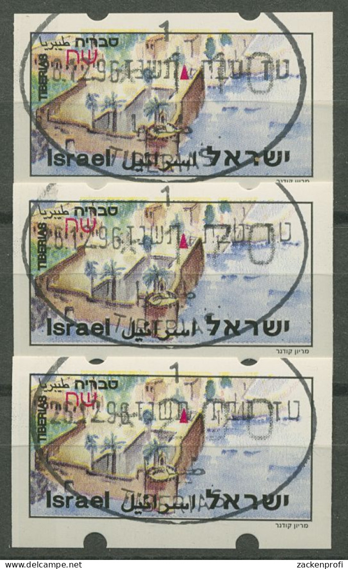 Israel ATM 1994 Tiberias Satz 3 Werte (mit Phosphor) ATM 9.2 Y S9 Gestempelt - Viñetas De Franqueo (Frama)