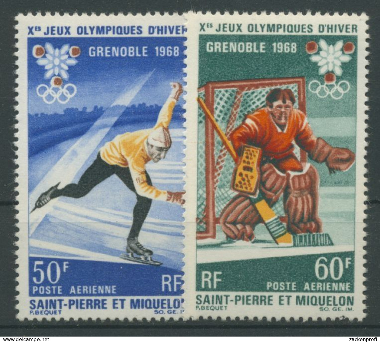 Saint-Pierre Et Miquelon 1968 Olympische Winterspiele Grenoble 423/24 Postfrisch - Nuevos