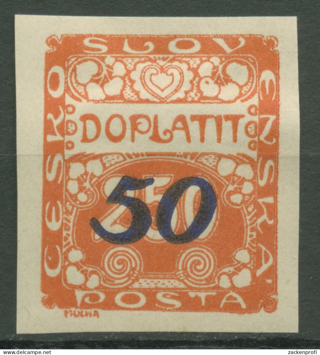 Tschechoslowakei Portomarken 1925 Ziffernzeichnung P 32 Mit Falz - Postage Due