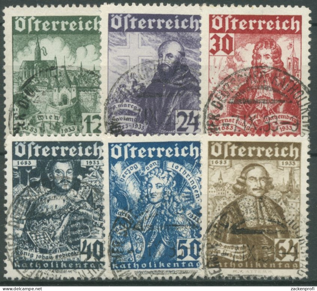 Österreich 1933 Wohlfahrt Katholikentag Kampf G. Die Türken 557/62 Sonderstempel - Gebraucht