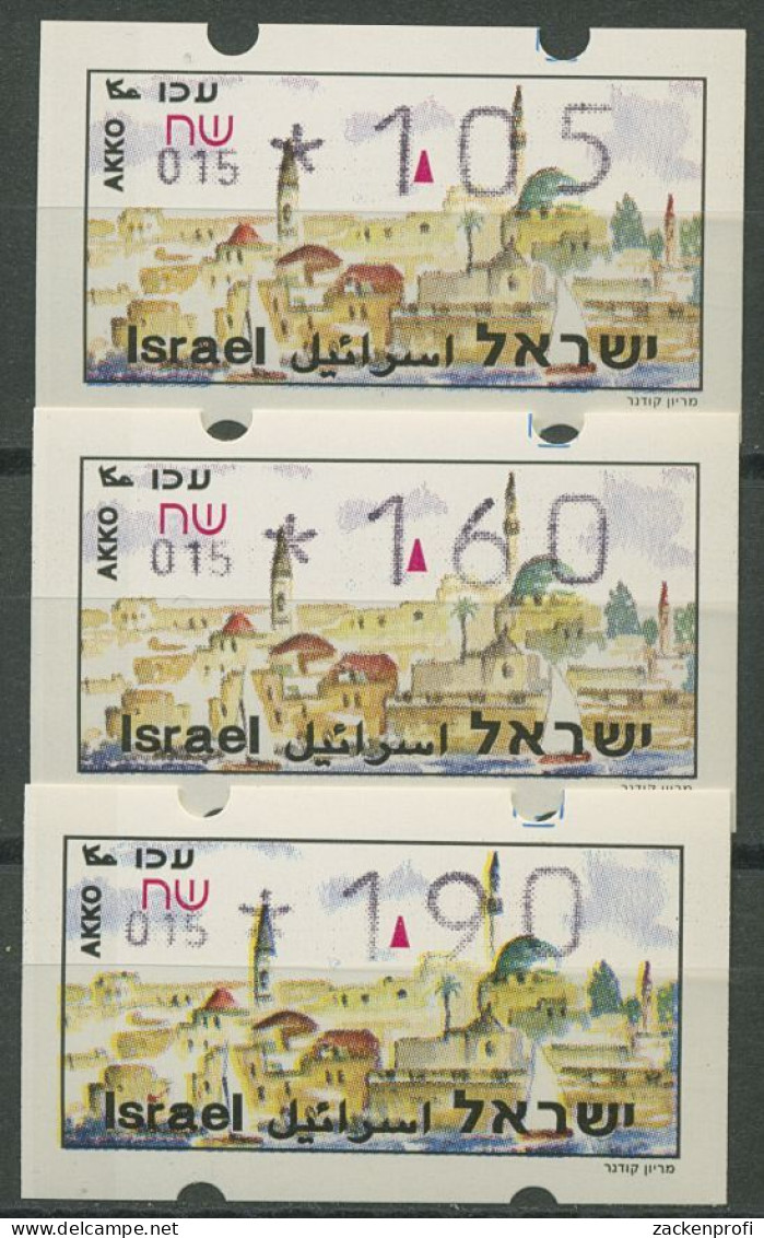 Israel ATM 1994 Akko, Nr. 015, 3 Werte Mit Phosphor ATM 14.2 Y S Postfrisch - Viñetas De Franqueo (Frama)